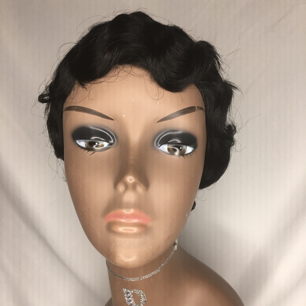 Short human hair wig